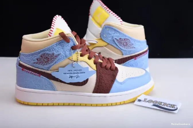 MaikeSneakers Air Mid Jordan 1 CU2803-200 Fearless x Maison Rouge SE Chateau 0519